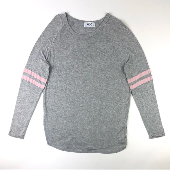 MOD Boutique Raglan Pink Stripe Long Sleeve Tee - Picture 2 of 7